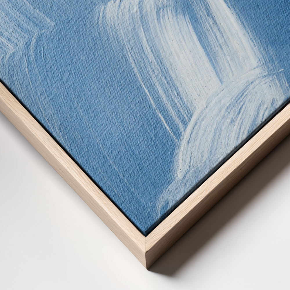 Canvas schilderi - Acrylic Waves No 1 frame close up - natuurlijk frame