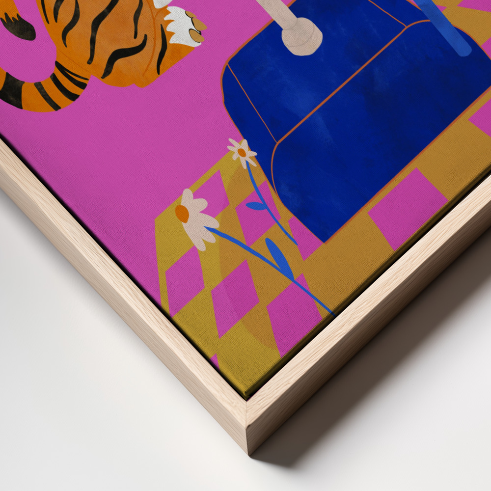 Canvas print - Put a tiger in your heart frame close up