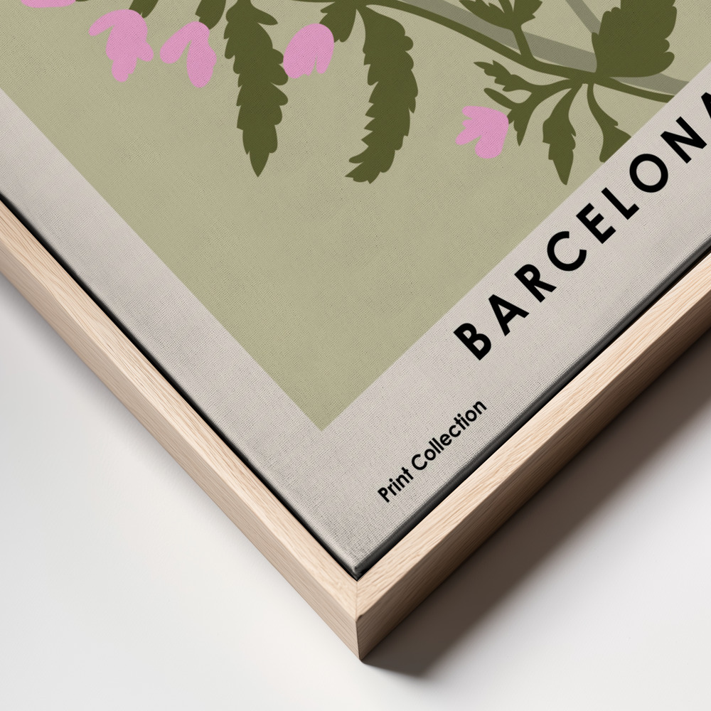 Canvas schilderi - Flower Market Barcelona frame close up - natuurlijk frame