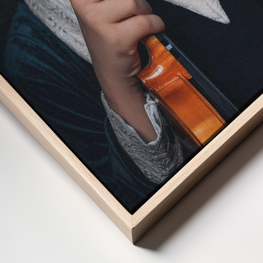 Canvas print - The daughter a violinist frame close up