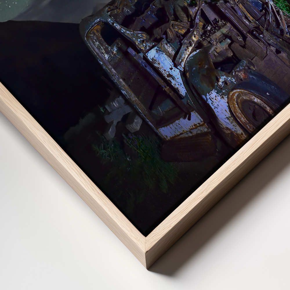 Toile - Milky Way over Rusted Truck cadre en gros plan - cadre naturel