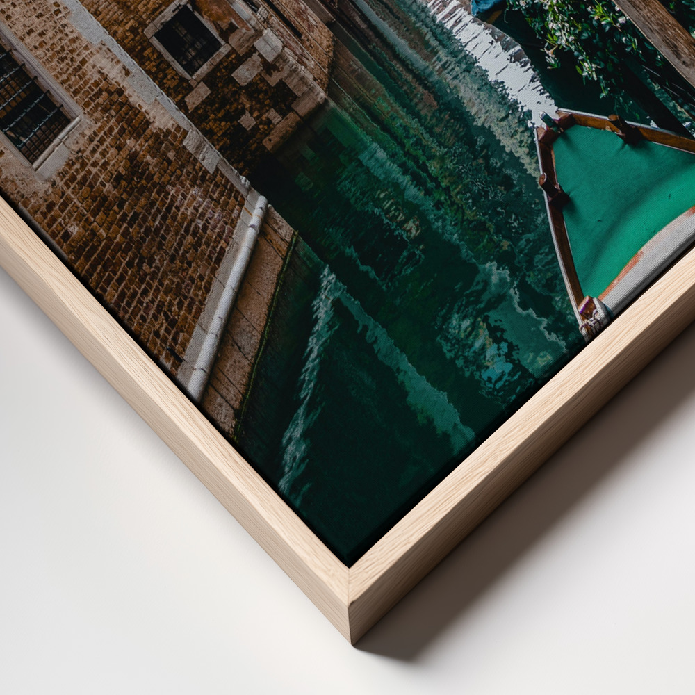 Canvas print - Boat on the river frame close up