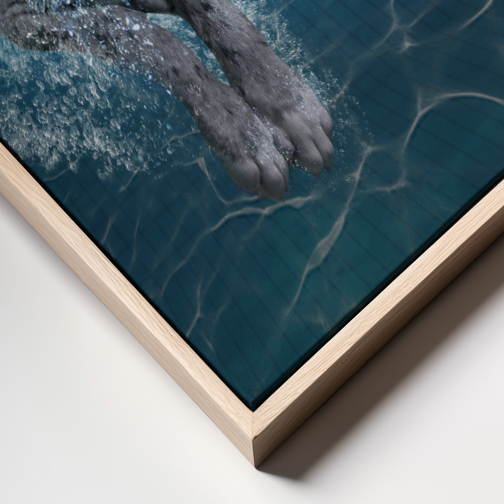 Canvas schilderi - SplashDog frame close up - natuurlijk frame