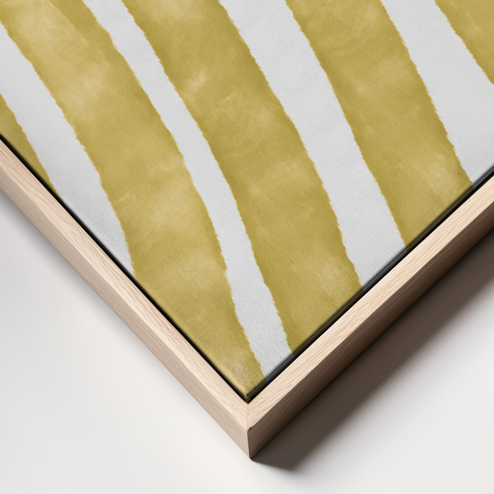 Canvas schilderi - LEAF YELLOW frame close up - natuurlijk frame