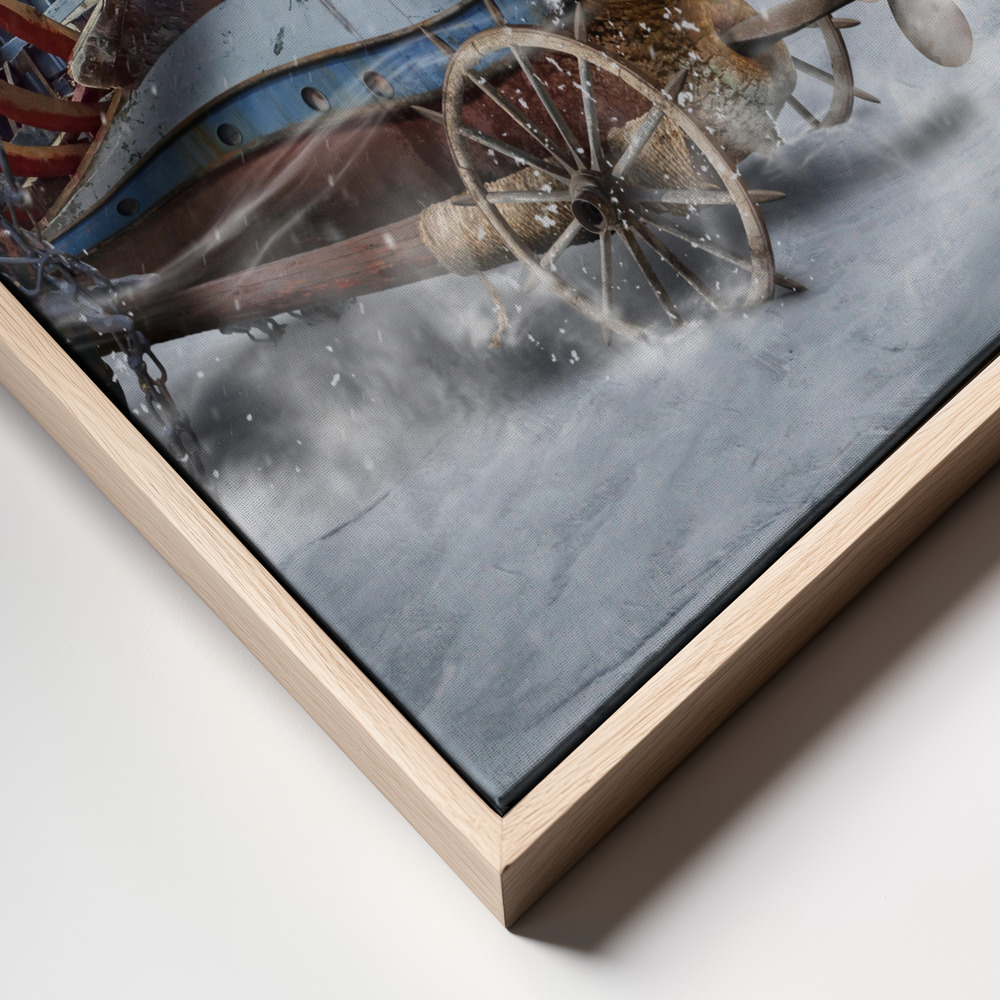 Canvas schilderi - An insurmountable obstacle frame close up - natuurlijk frame