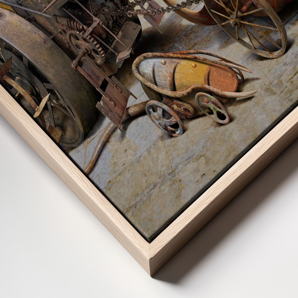 Canvas schilderi - TAXI frame close up - natuurlijk frame