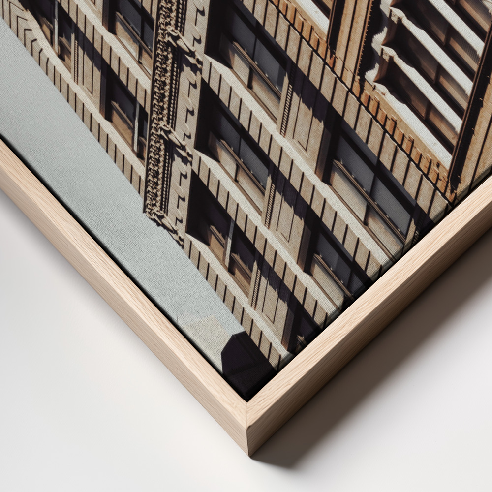 Canvas taulu - New York City Building kehys lähikuva - luonnollinen kehys