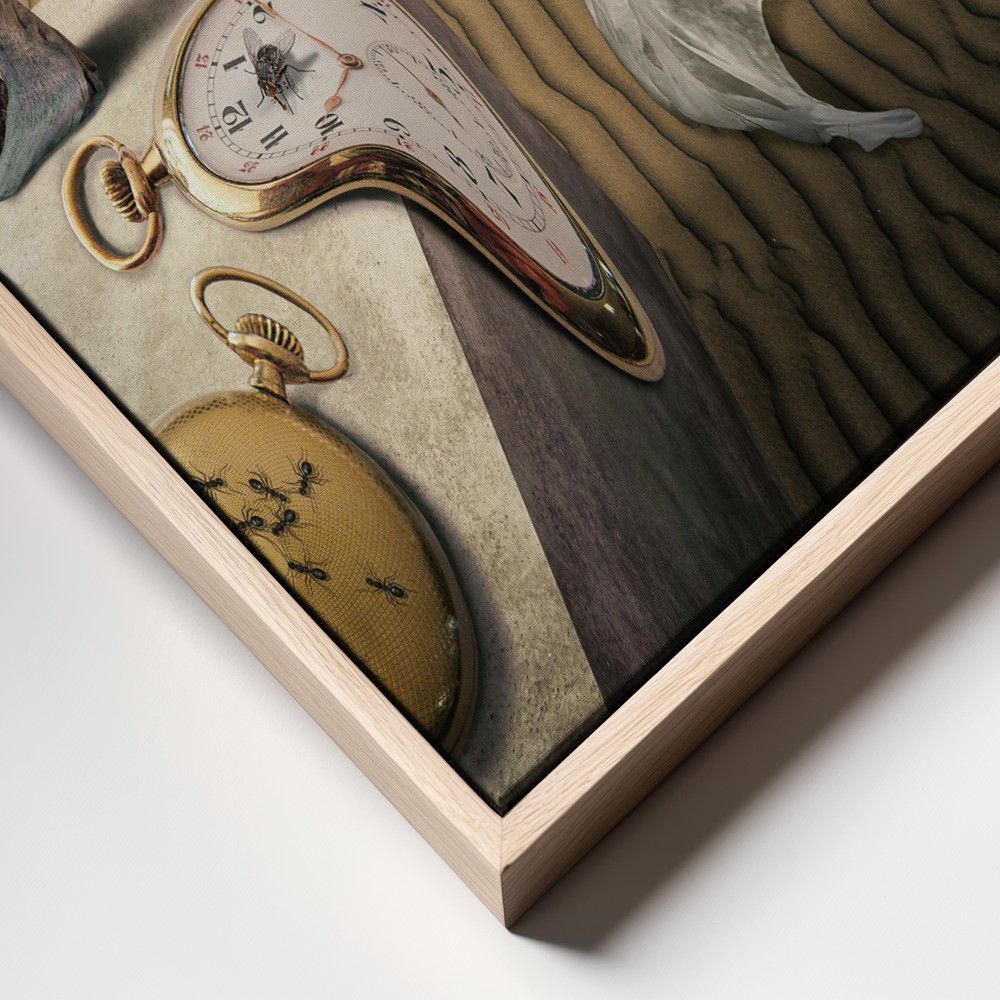Canvas schilderi - Hommage Dali frame close up - natuurlijk frame