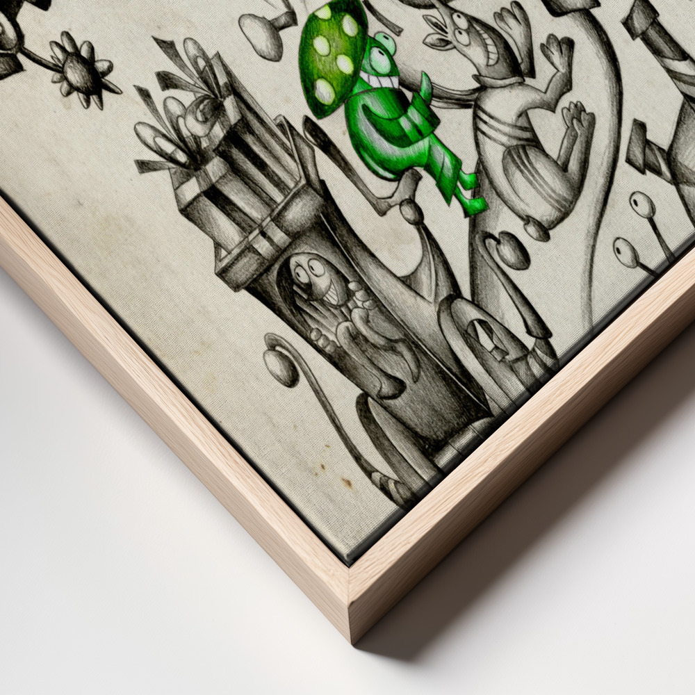 Canvas print - A gray mushroom cabbie No. 2 frame close up