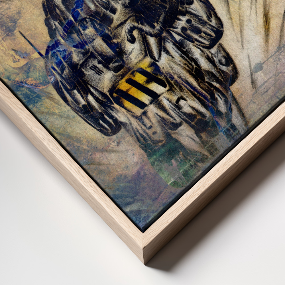 Canvas schilderi - Space soldier against Aliens frame close up - natuurlijk frame