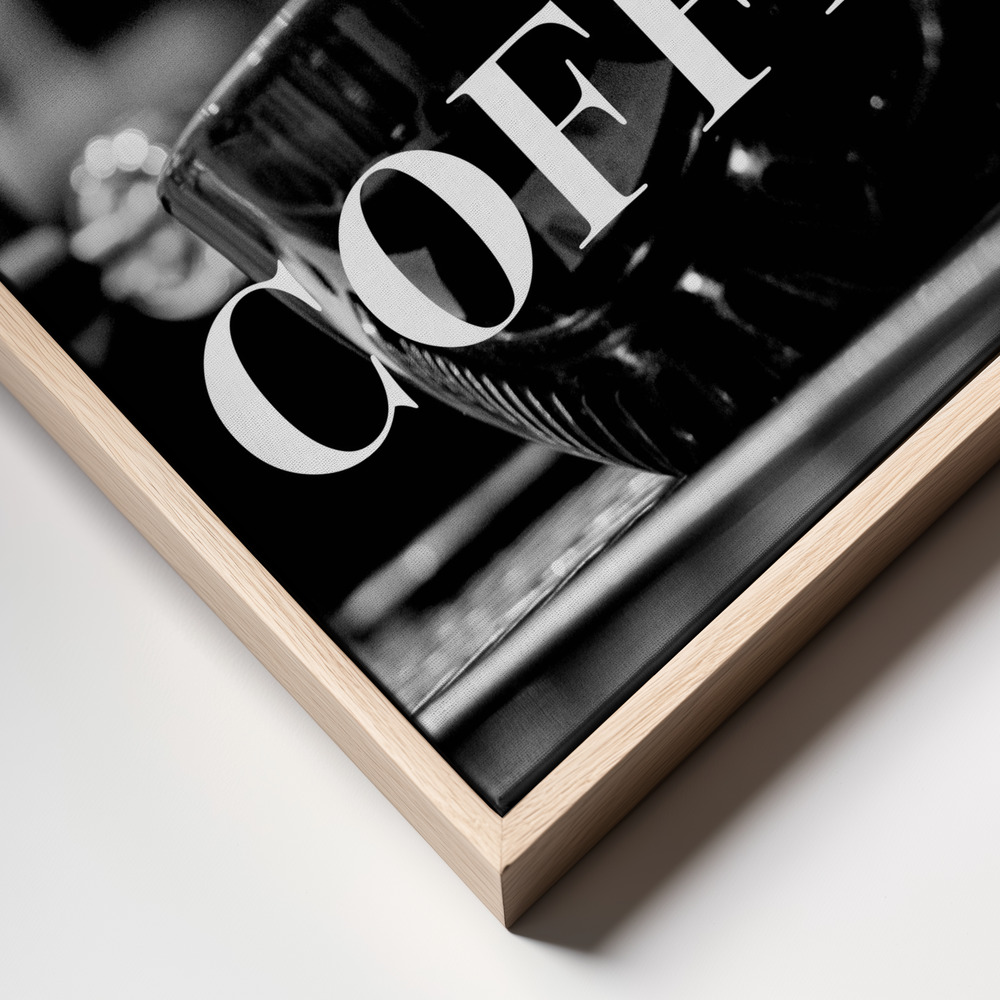 Canvas print - Coffee Text frame close up