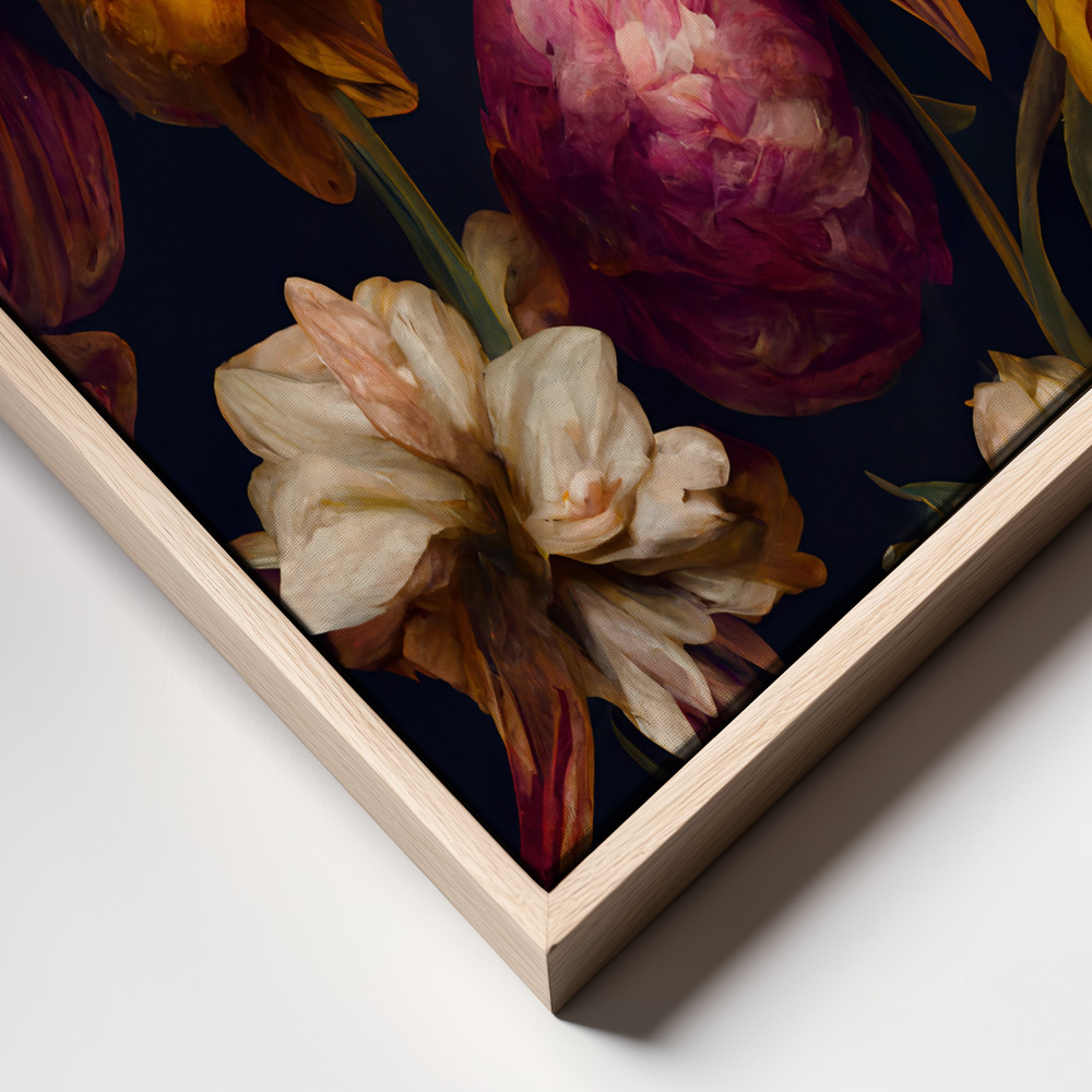 Canvas print - Romantic Flowers frame close up