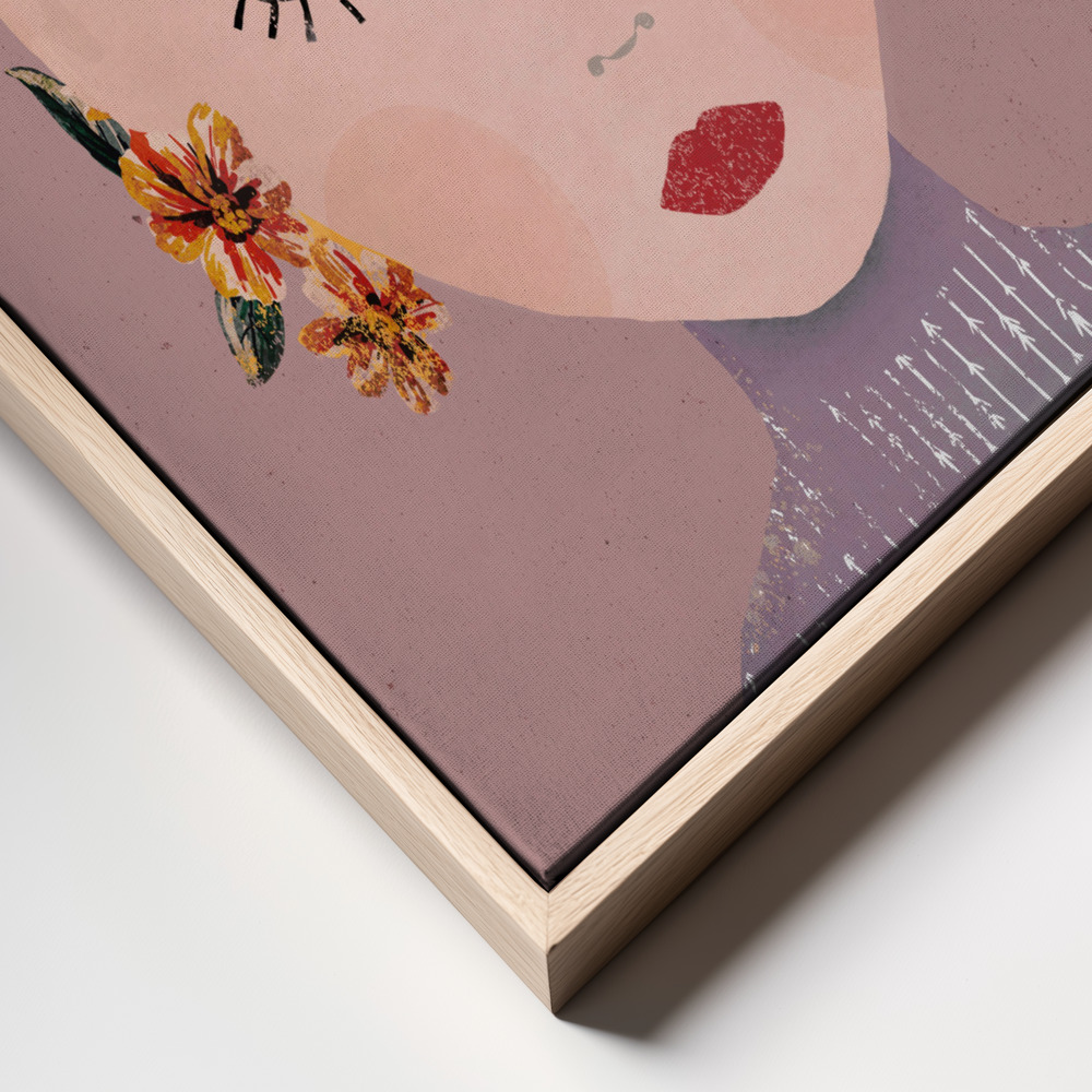 Canvas print - Frida (Pastel Version) frame close up