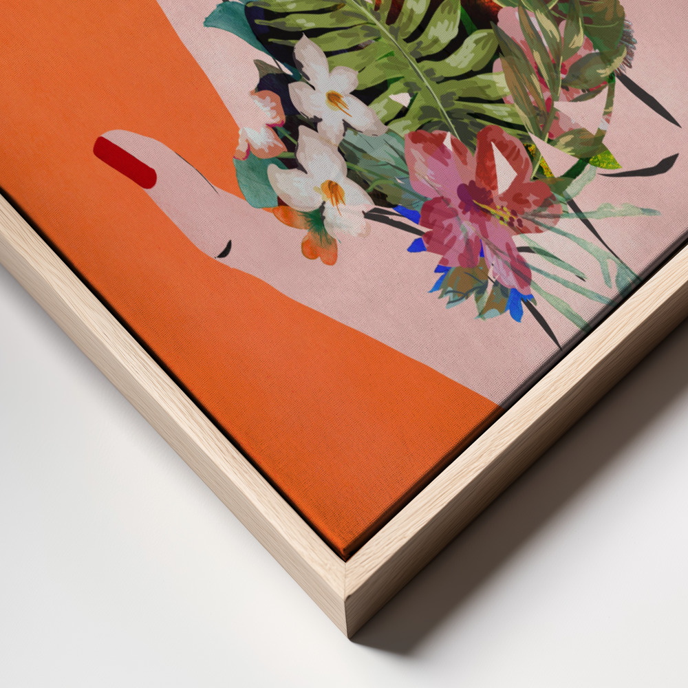 Toile - Frid`s Hand`s (Orange Version) cadre en gros plan - cadre naturel