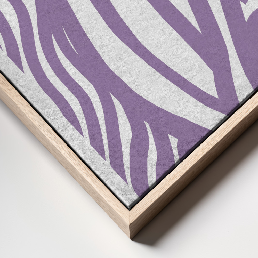 Lienzo - The Silence (Purple) primer plano del marco - marco natural