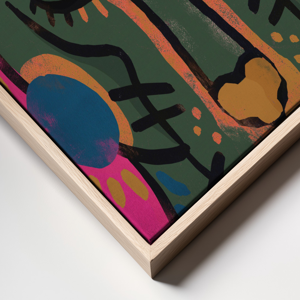 Canvas print - Tiger (Colored Version) frame close up