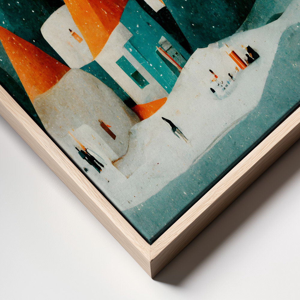 Toile - Cute Paper Village cadre en gros plan - cadre naturel