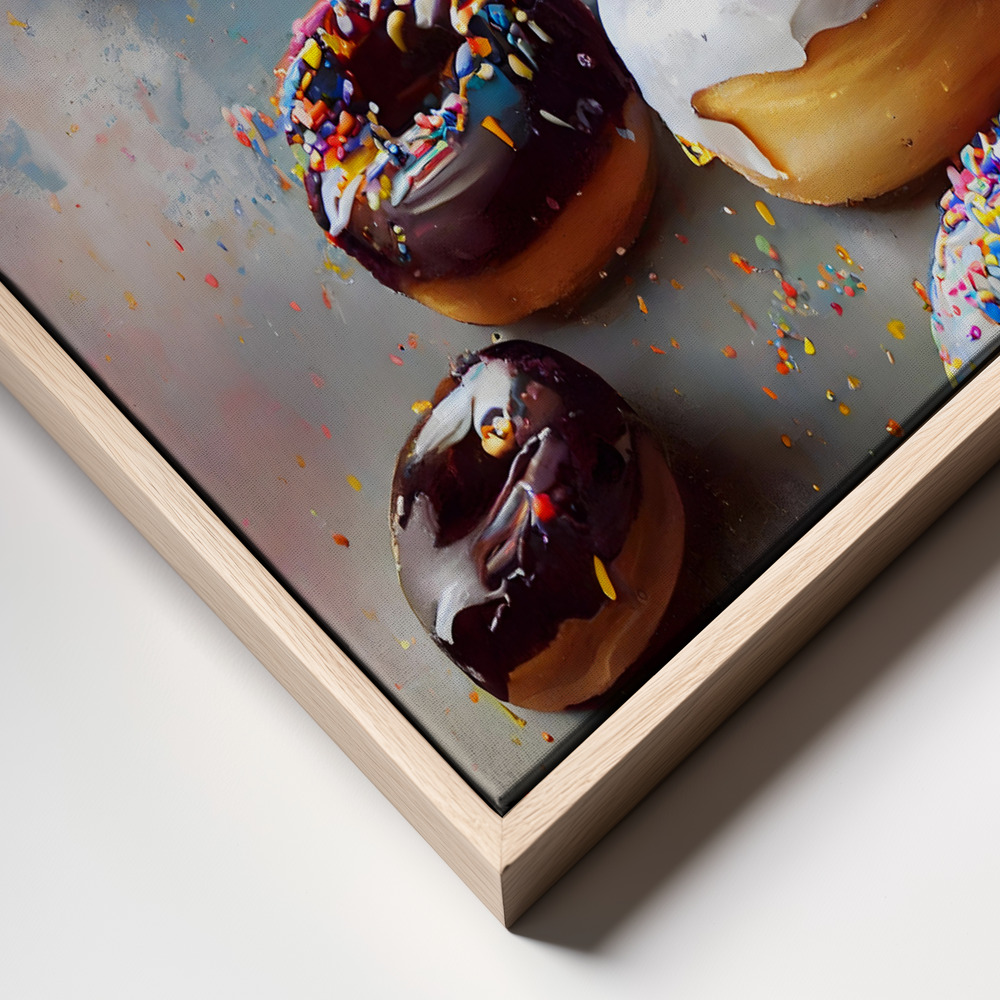 Toile - Yummy Donuts cadre en gros plan - cadre naturel