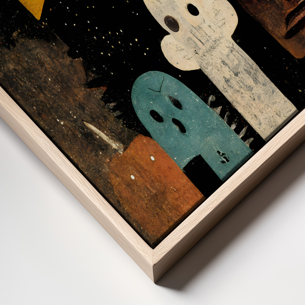Lienzo - Me And My Spooky Friends primer plano del marco - marco natural