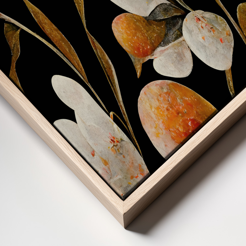 Canvas taulu - Wild Oranges kehys lähikuva - luonnollinen kehys