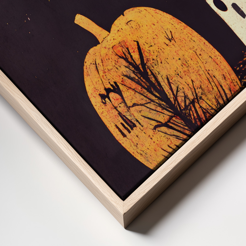 Stampe su tela - Boo! primo piano della cornice - cornice naturale