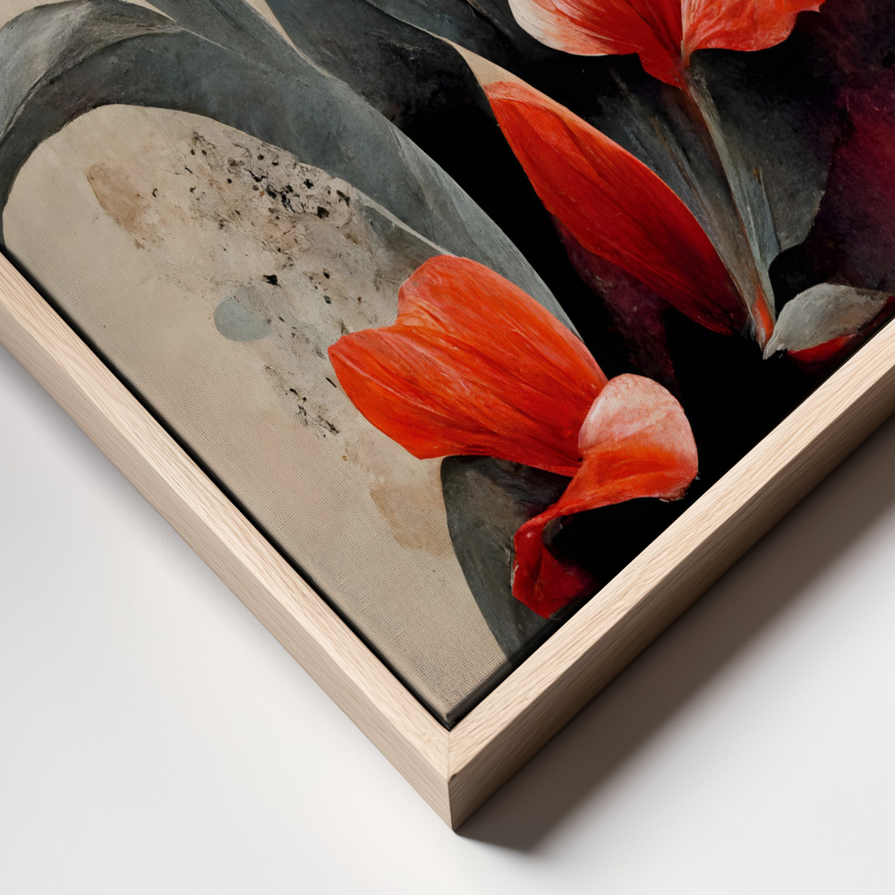 Canvas print - Red Tulips frame close up