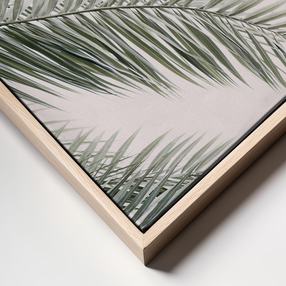 Lienzo - Blush Palm Leaves frame close up