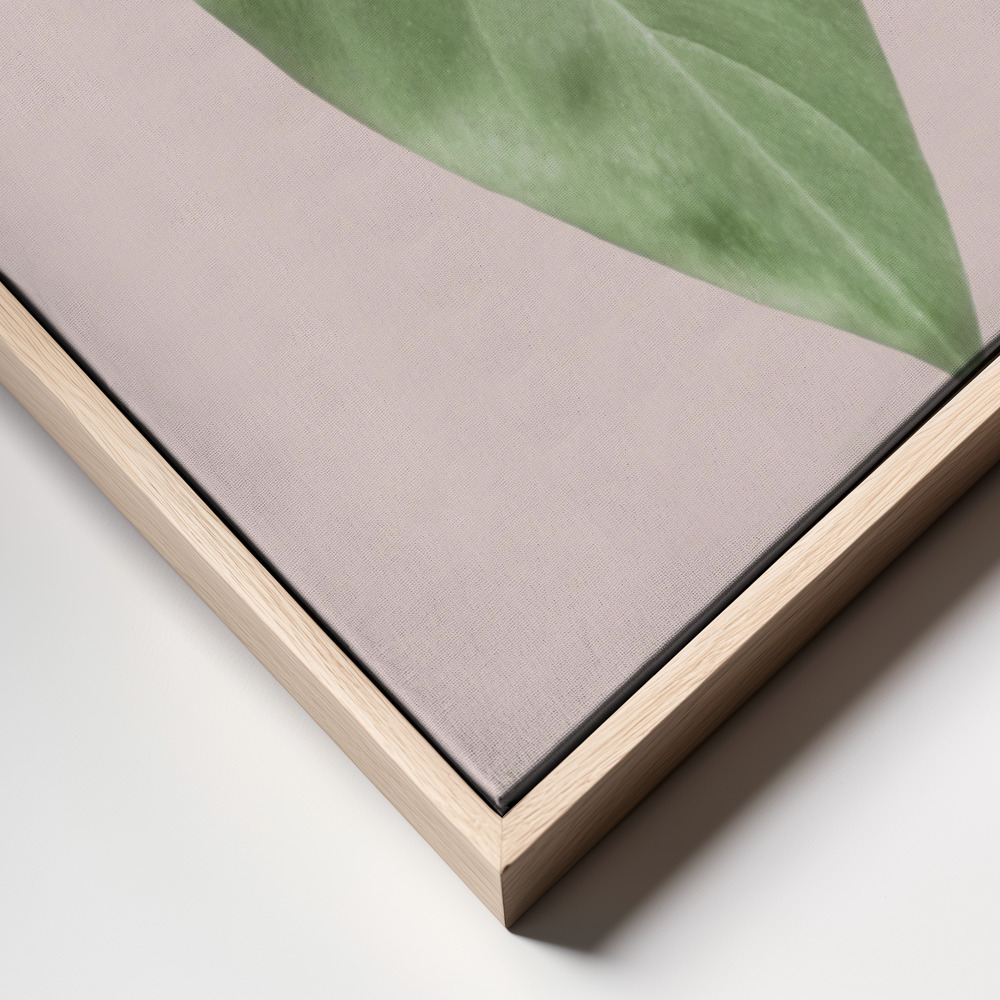 Canvastavla Tropical Leaf Blush - Tavla frame close up