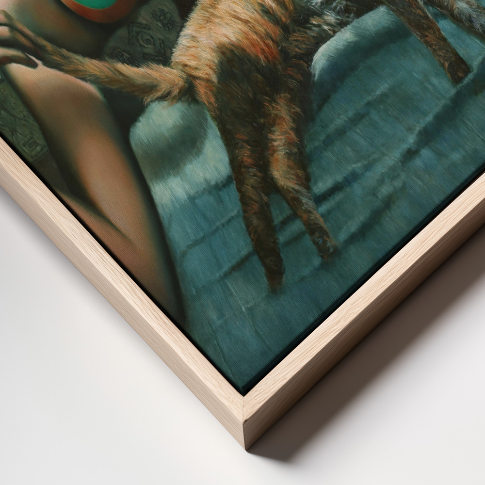 Lienzo - Frida (2020) primer plano del marco - marco natural