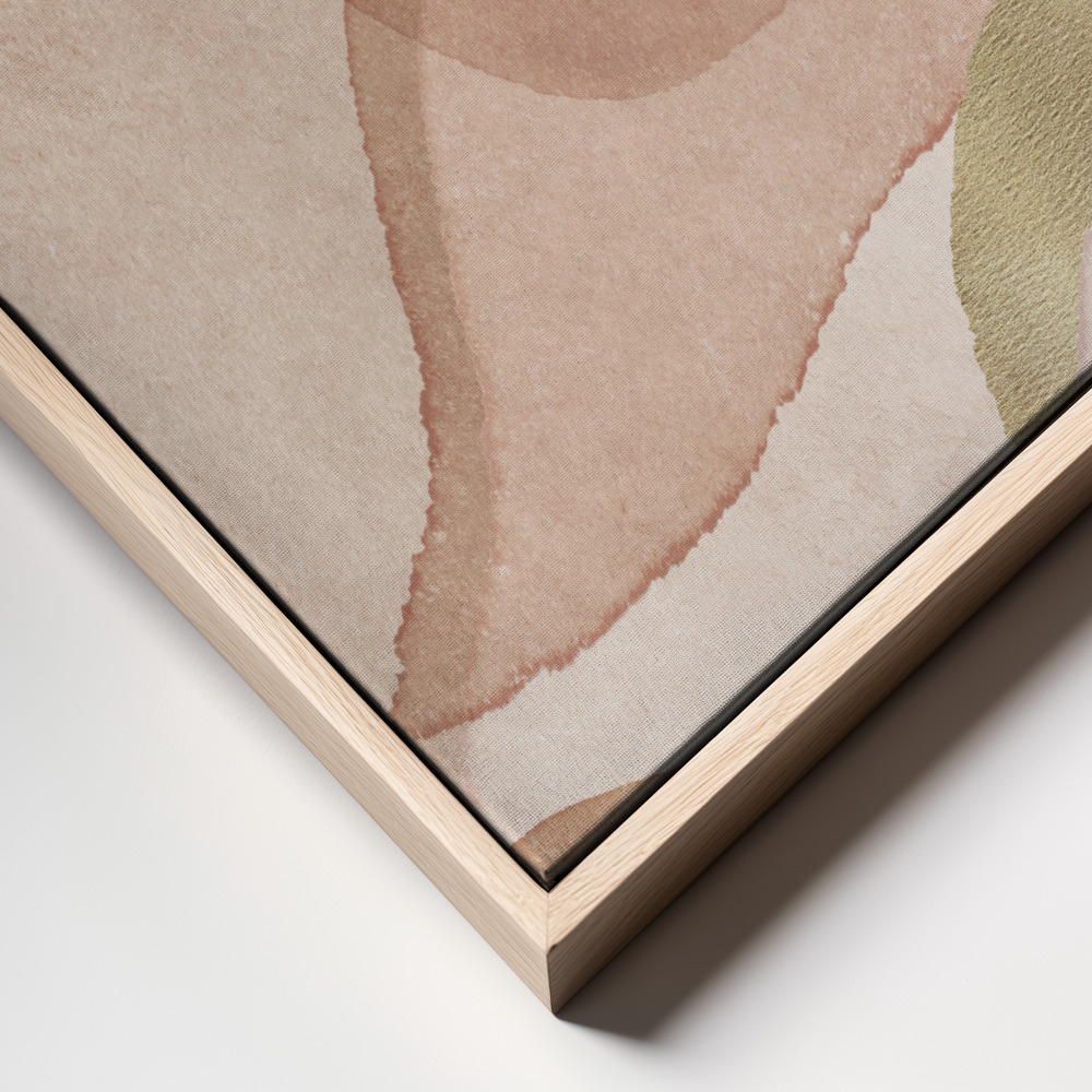 Canvastavla Blush and Brown Abstract - Tavla frame close up