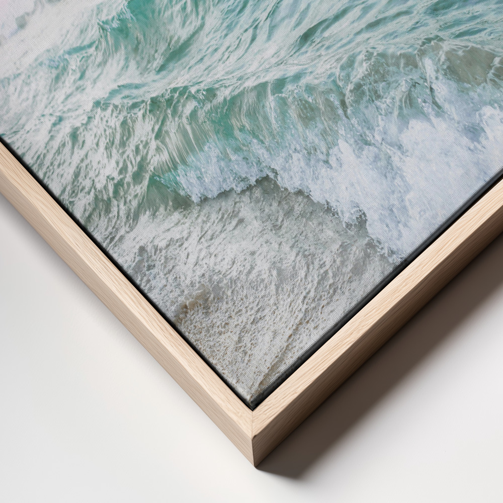 Canvas taulu - Pink Sky Beach kehys lähikuva - luonnollinen kehys
