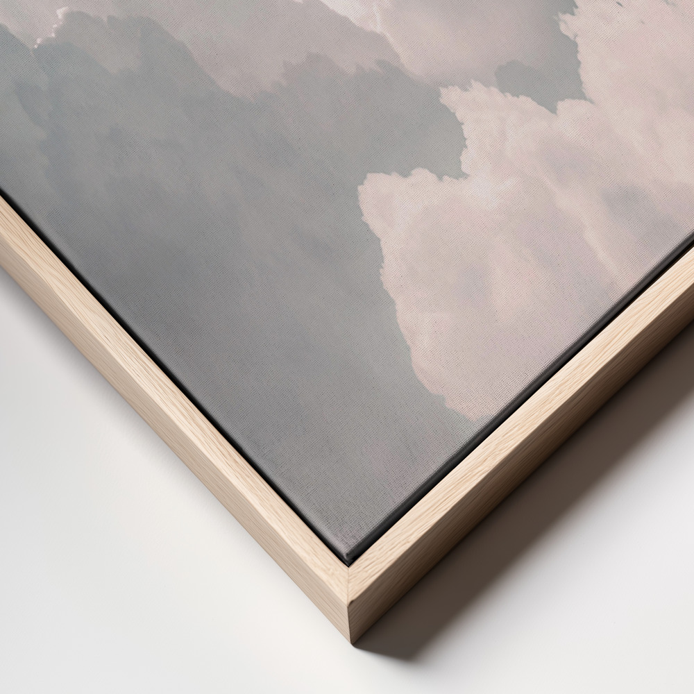 Lærred - Sky ramme nærbillede - naturlig ramme