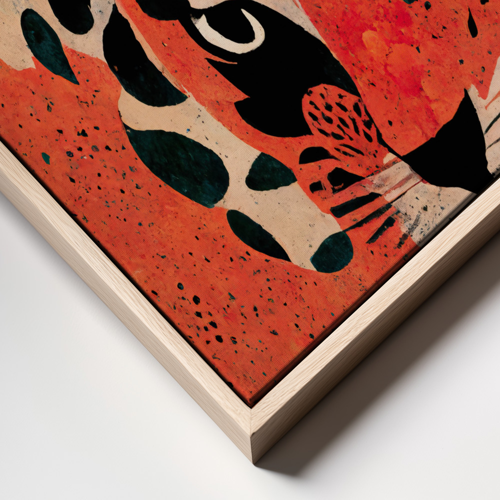 Canvas schilderi - Hiding Leo frame close up - natuurlijk frame