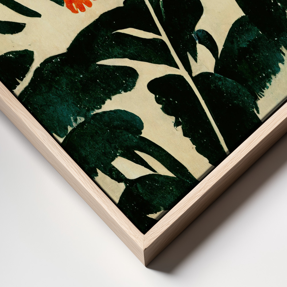 Canvas schilderi - Tiger In The Jungle frame close up - natuurlijk frame