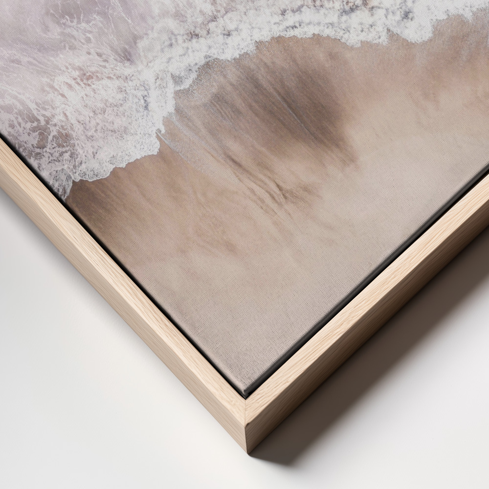 Canvastavla Pink Sea - Tavla ram närbild - naturlig ram