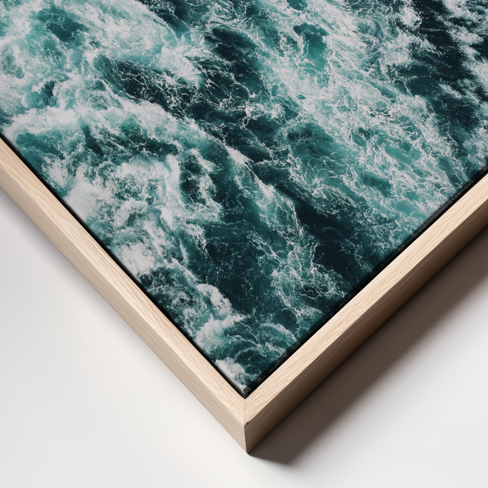 Obraz na płótnie - Rough Sea ramka z bliska - naturalna ramka