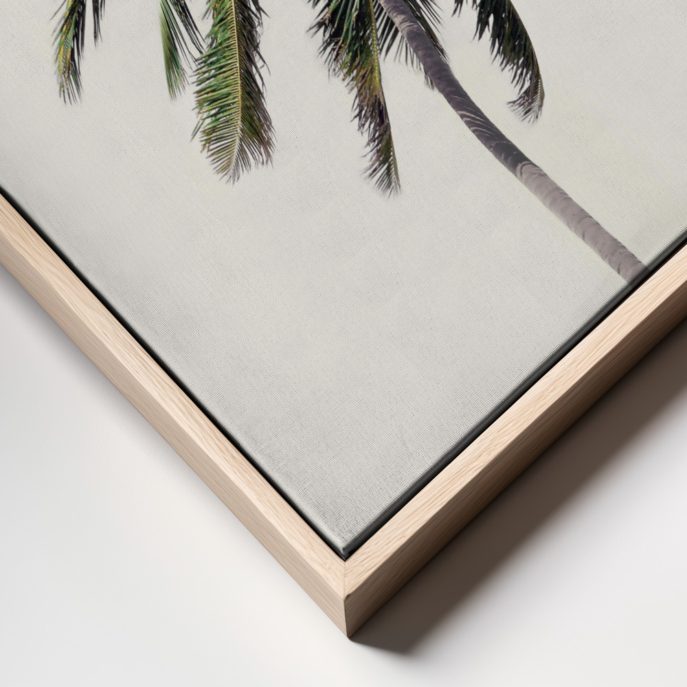 Canvas print - Windy Palm Tree frame close up