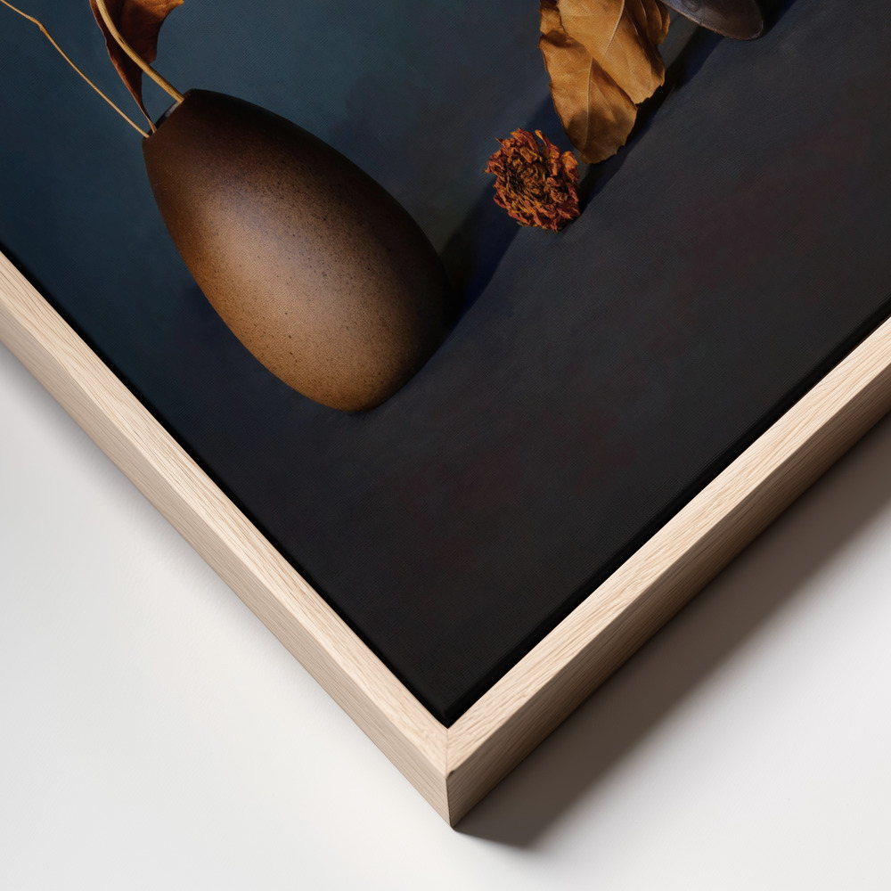 Obraz na płótnie - Dried Flower ramka z bliska - naturalna ramka