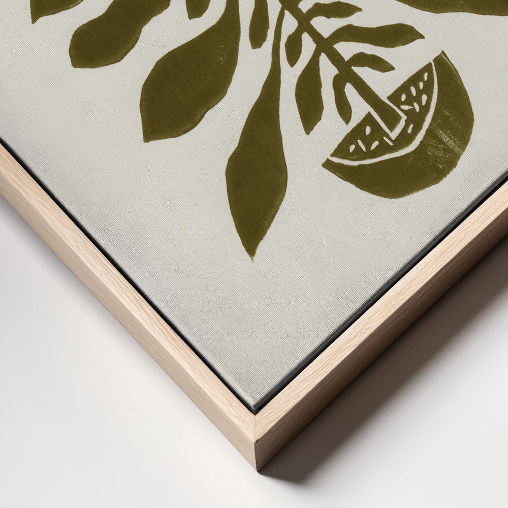 Toile - Ne Hundred-Leaved Plant #22 / Lino Print frame close up