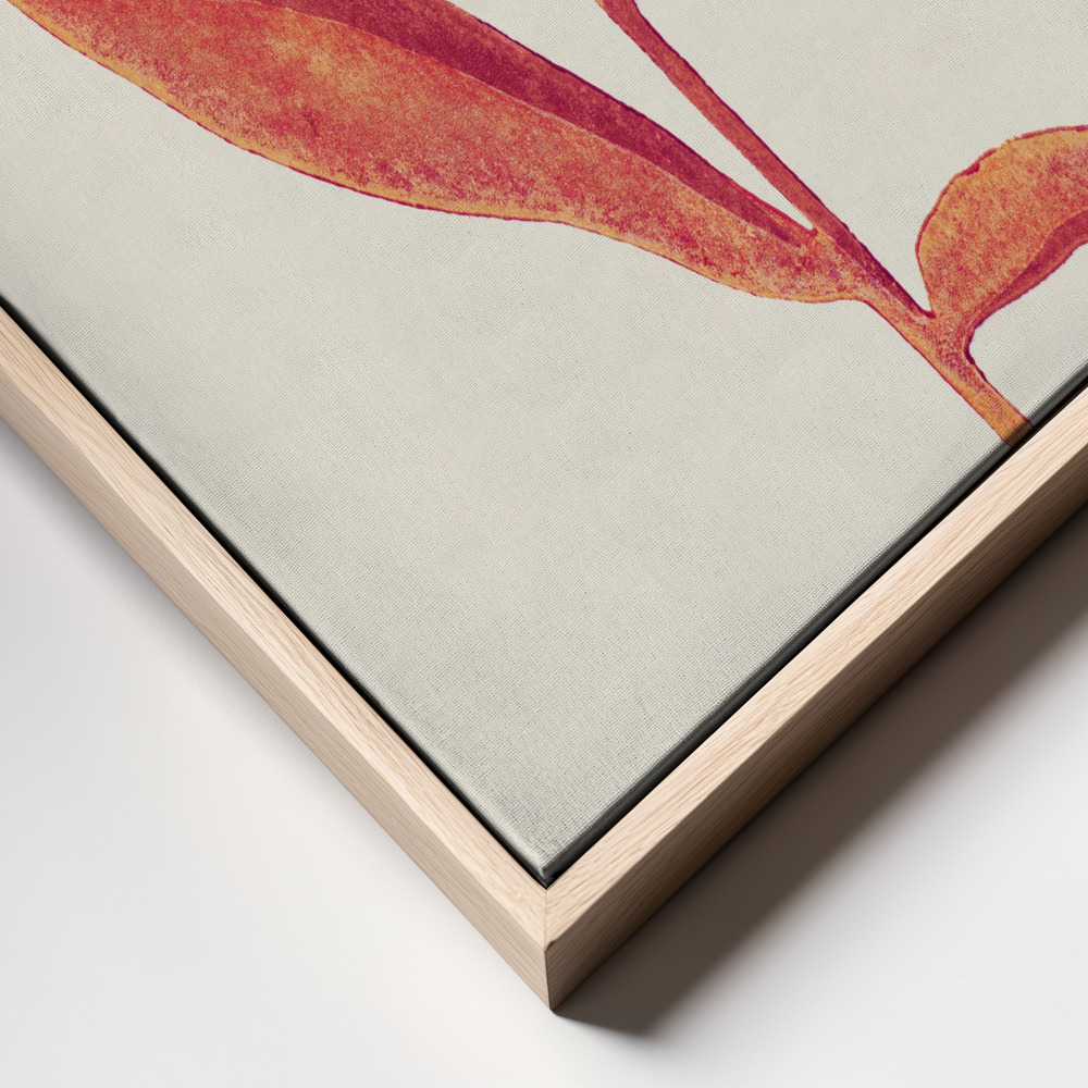 Canvas print - Linocut Flower / Viva Magenta frame close up
