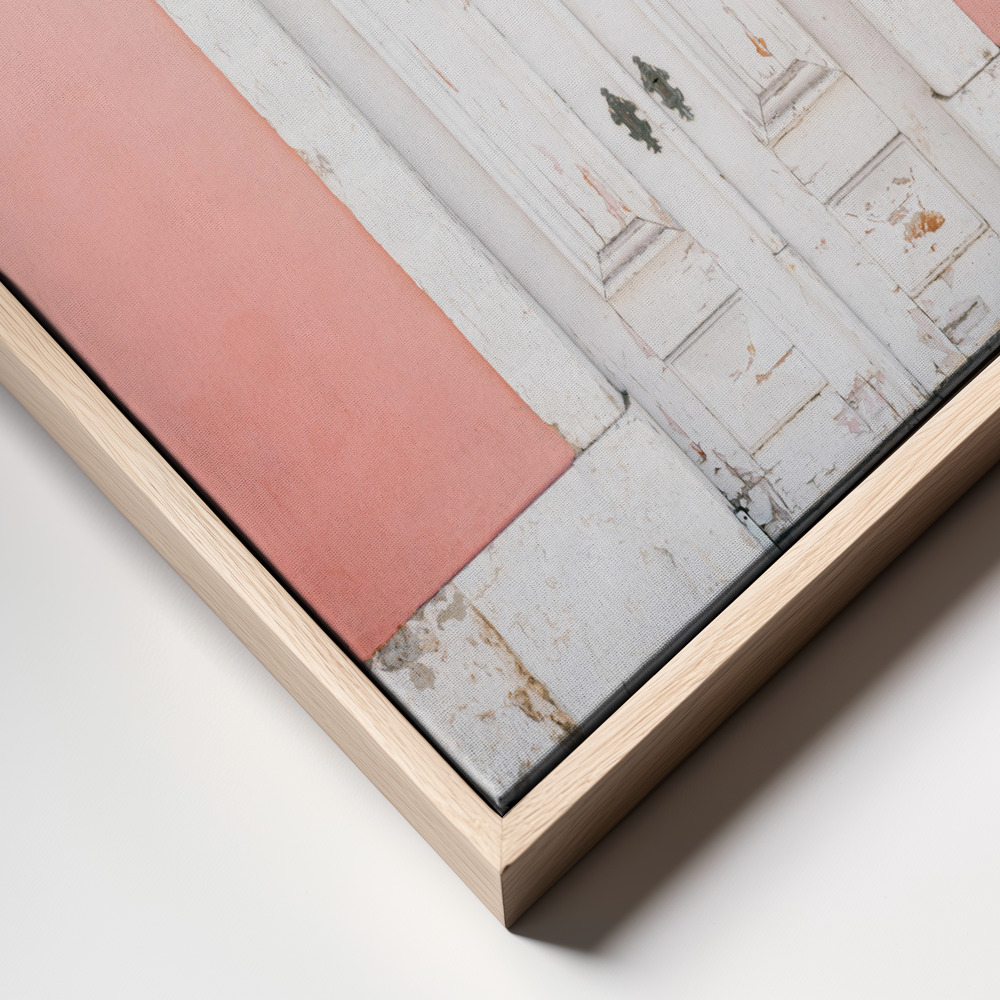 Canvas taulu - The white door Lisbon kehys lähikuva - luonnollinen kehys