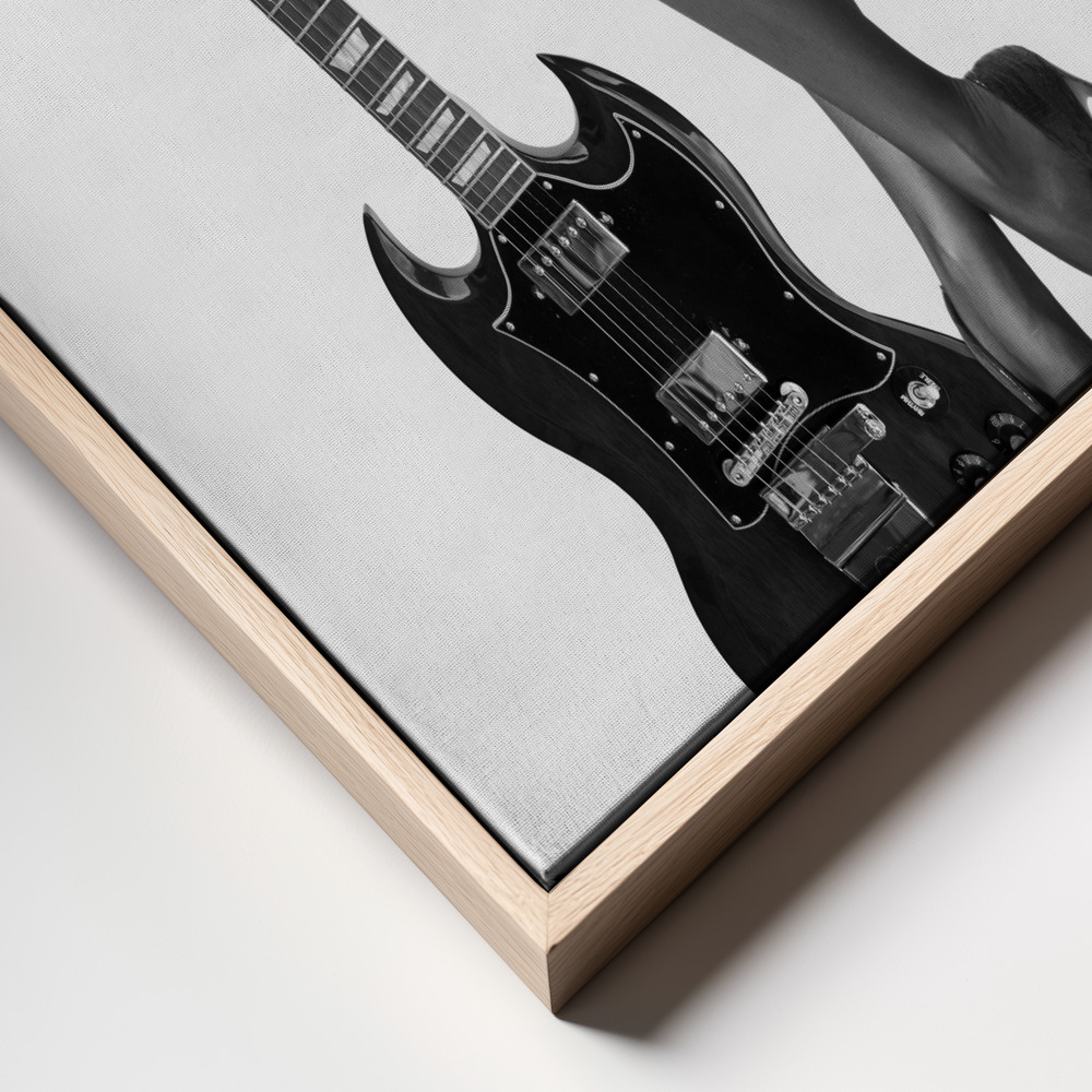 Canvas schilderi - Lady And The Gibson frame close up