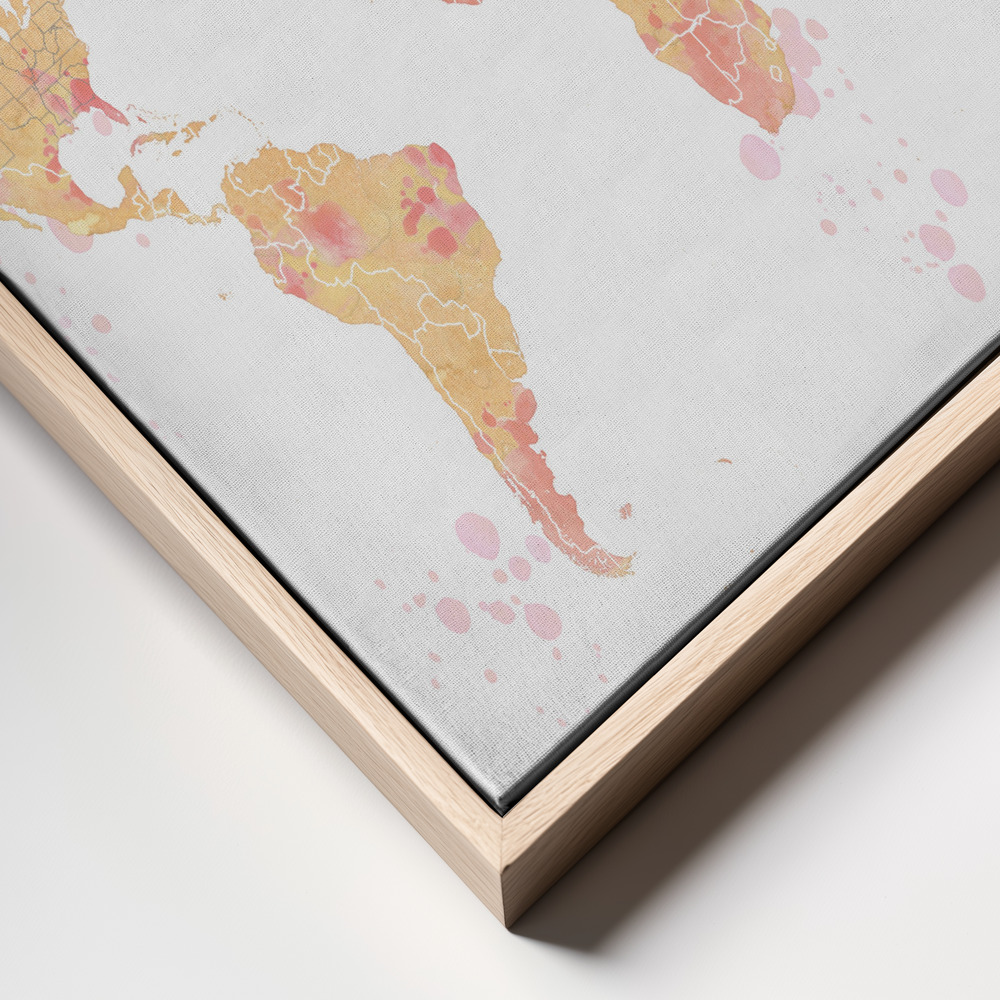 Canvas print - Amanda world map silhouette frame close up