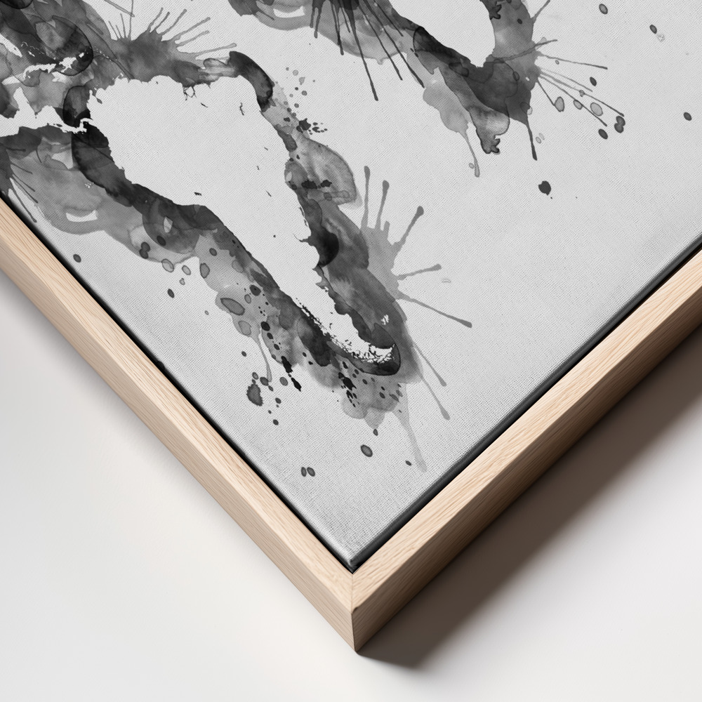 Canvas print - Gray strokes world map frame close up