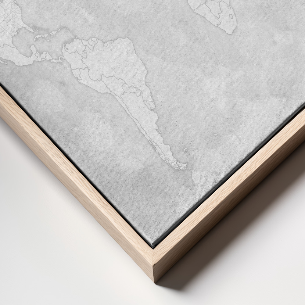 Canvas print - Xandi world map frame close up