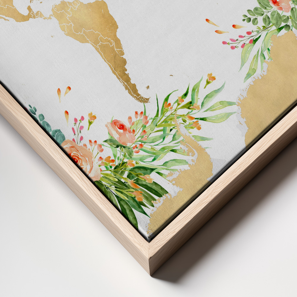 Toile - Blythe world map silhouette cadre en gros plan - cadre naturel
