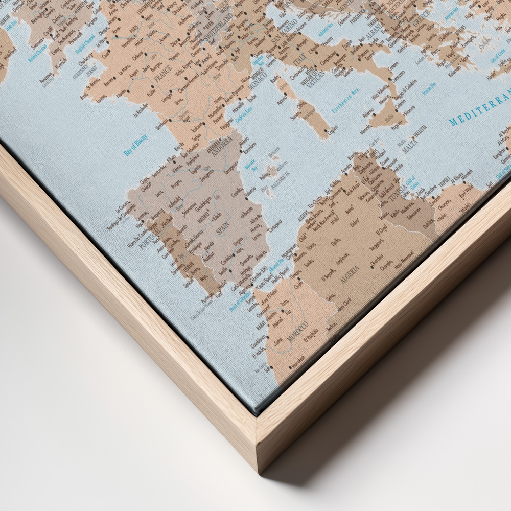 Toile - Neutral detailed map of Europe cadre en gros plan - cadre naturel