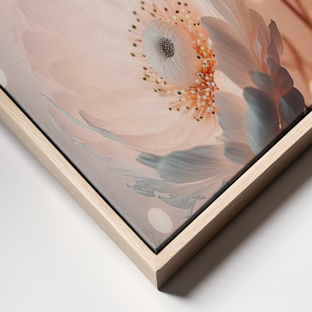 Canvas print - Glowing Patel Pink Flowers frame close up