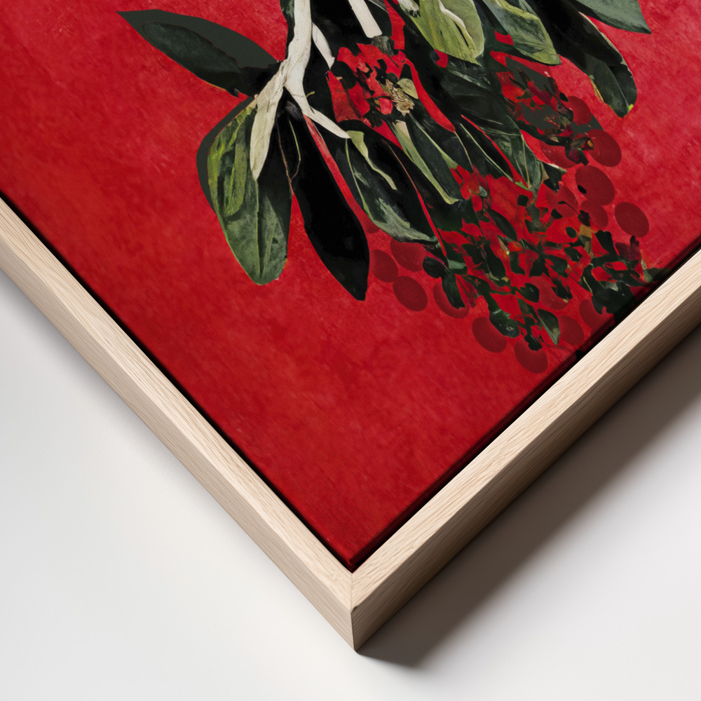 Canvas print - Painted Mistletoe frame close up
