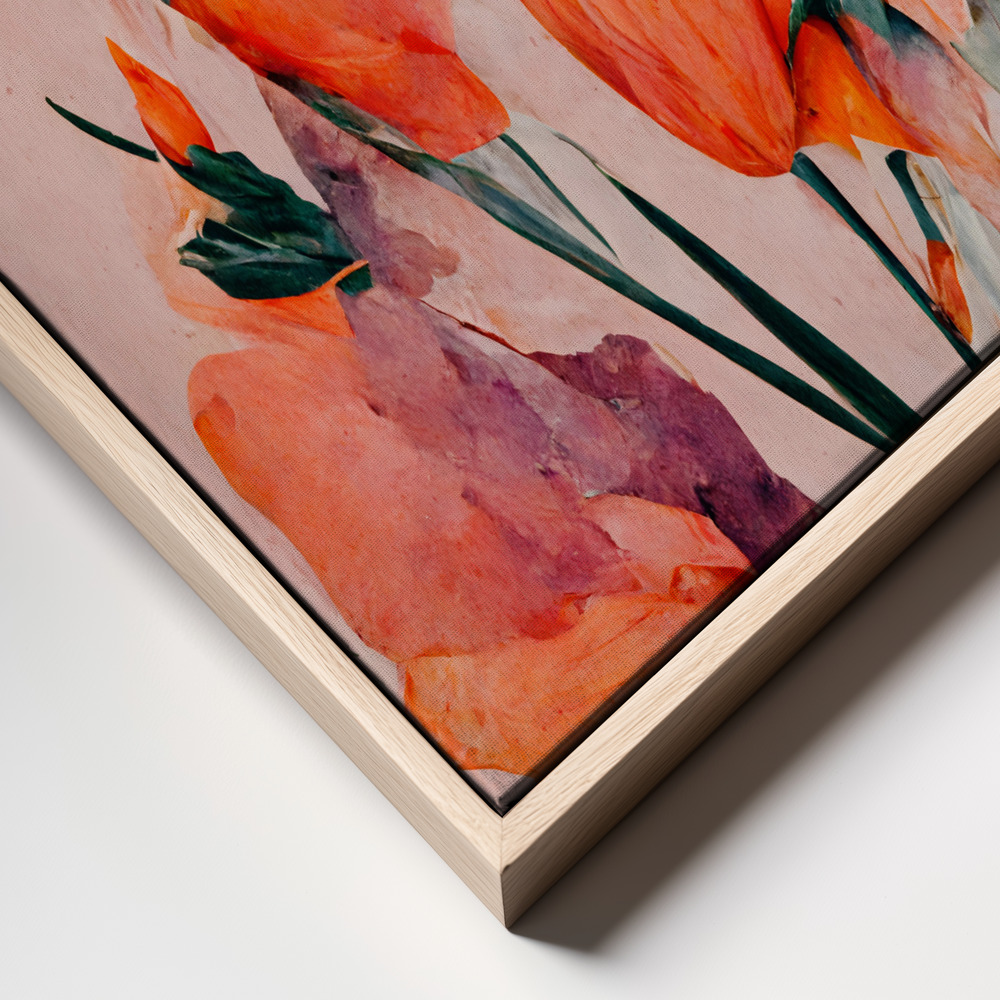 Canvas print - Orange Tulips frame close up